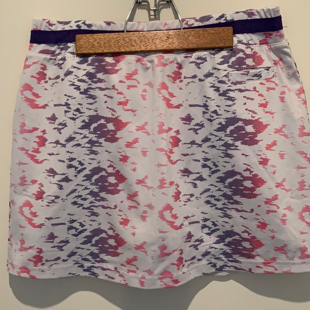 Pebble Beach White Skirt with Pink and Purple Print
